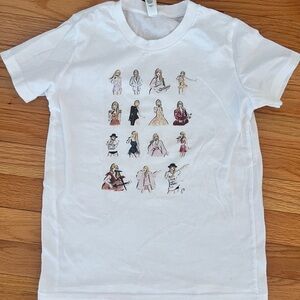 Taylor Swift - Jennifer Vallez White Graphic T-Shirt with Illustrations